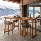 Hoher Bartisch aus gebürstetem, natürlichem Teakholz - Sponda Viadurini