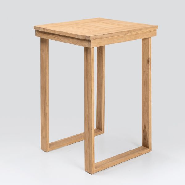 Hoher bartisch aus gebürstetem, natürlichem teakholz - sponda