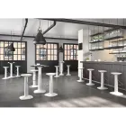 Hoher runder Tisch aus Polyethylen mit HPL-Platte, hergestellt in Italien – Pito Viadurini