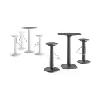 Hoher runder Tisch aus Polyethylen mit HPL-Platte, hergestellt in Italien – Pito Viadurini