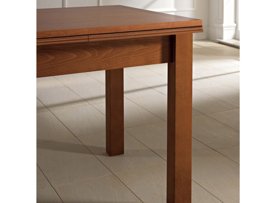 Klassischer ausziehbarer Tisch aus handwerklichem Holzfurnier - Karim Viadurini