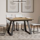 Tisch mit 1 60 cm Verlängerung aus Eisen und Holz, hergestellt in Italien – Sohle Viadurini