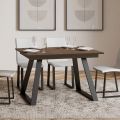 Tisch mit 1 60 cm Verlängerung aus Eisen und Holz, hergestellt in Italien – Sohle