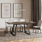Tisch mit 1 60 cm Verlängerung aus Eisen und Holz, hergestellt in Italien – Sohle Viadurini
