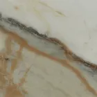 Tisch mit Holzsockel und Keramikplatte Calacatta Hermitage - Infinity Viadurini