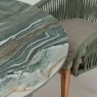 Tisch mit Keramikplatte und Teakholzgestell, hergestellt in Italien – Helm Viadurini