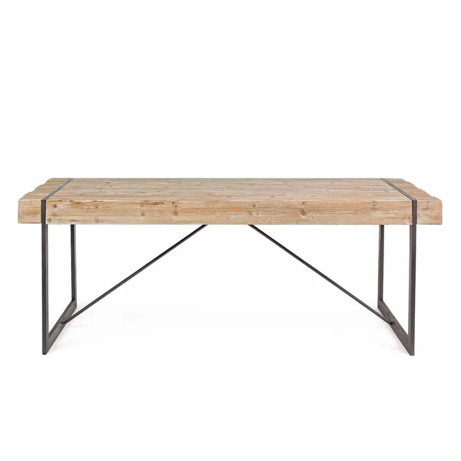 Homemotion Industrial Style Tannenholz Tisch - Wallie Viadurini