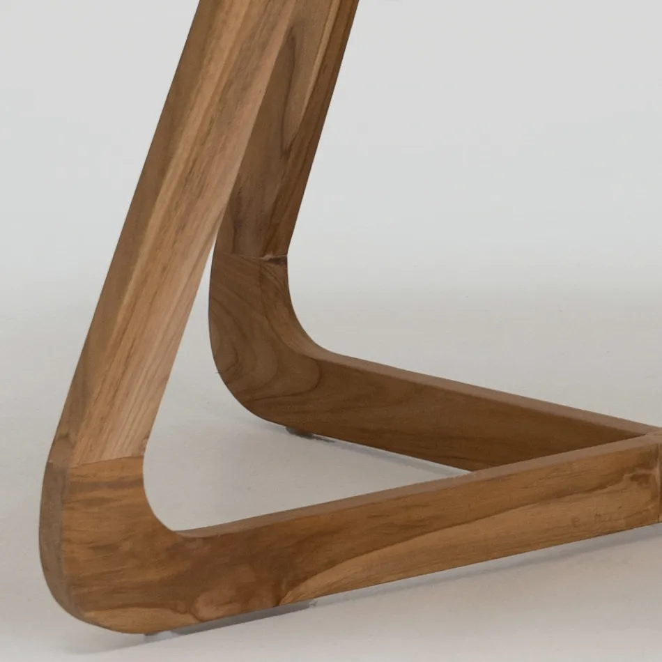 Tisch mit Okumè-Platte mit Mikrozement-Finish, hergestellt in Italien – Bluse Viadurini