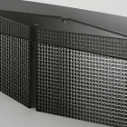 Tisch mit geformter Glasplatte und Untergestell aus geschmolzenem Glas und Metall - Foglietto Viadurini