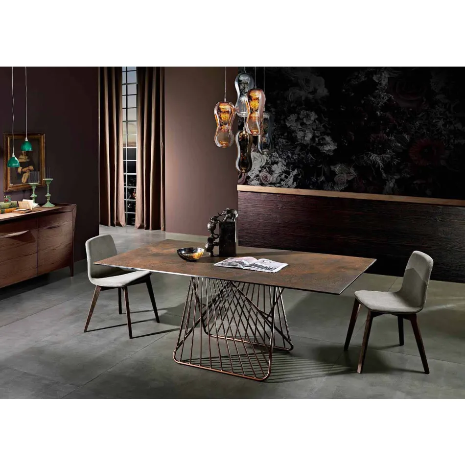 Tisch mit Platte aus italienischer moderner Glaskeramik, Mitia Viadurini