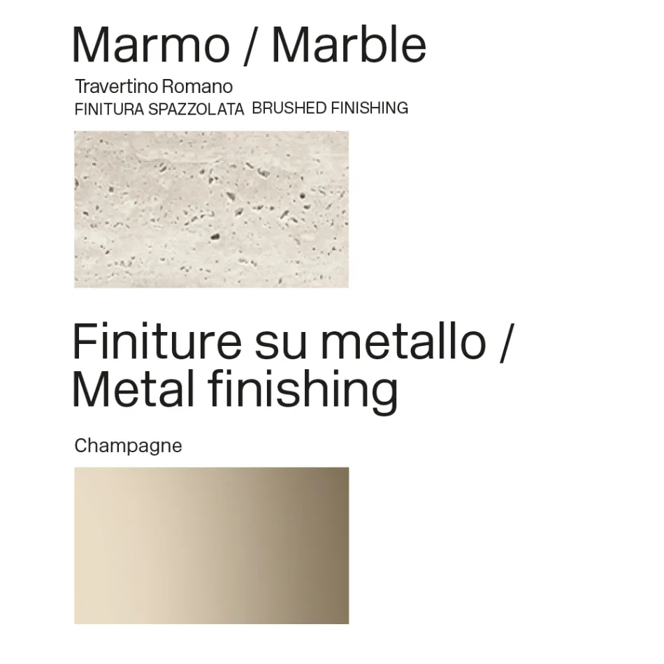 Lunaria-Tisch mit Marmorplatte und Metallgestell, hergestellt in Italien Viadurini