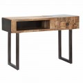 Konsolentisch aus Eisen und Akazienholz mit Design-Schublade - Dena