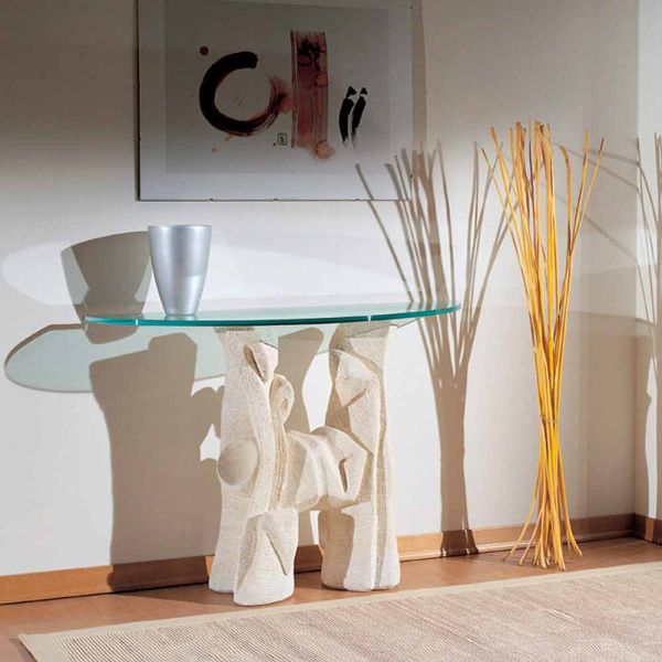 Konsolentisch aus stein und kristall in modernem design dios