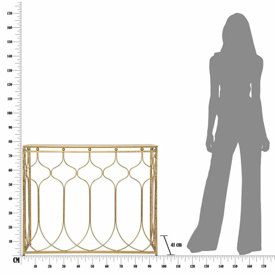 Rechteckiger Konsolentisch aus Eisen im modernen Design - Karine Viadurini