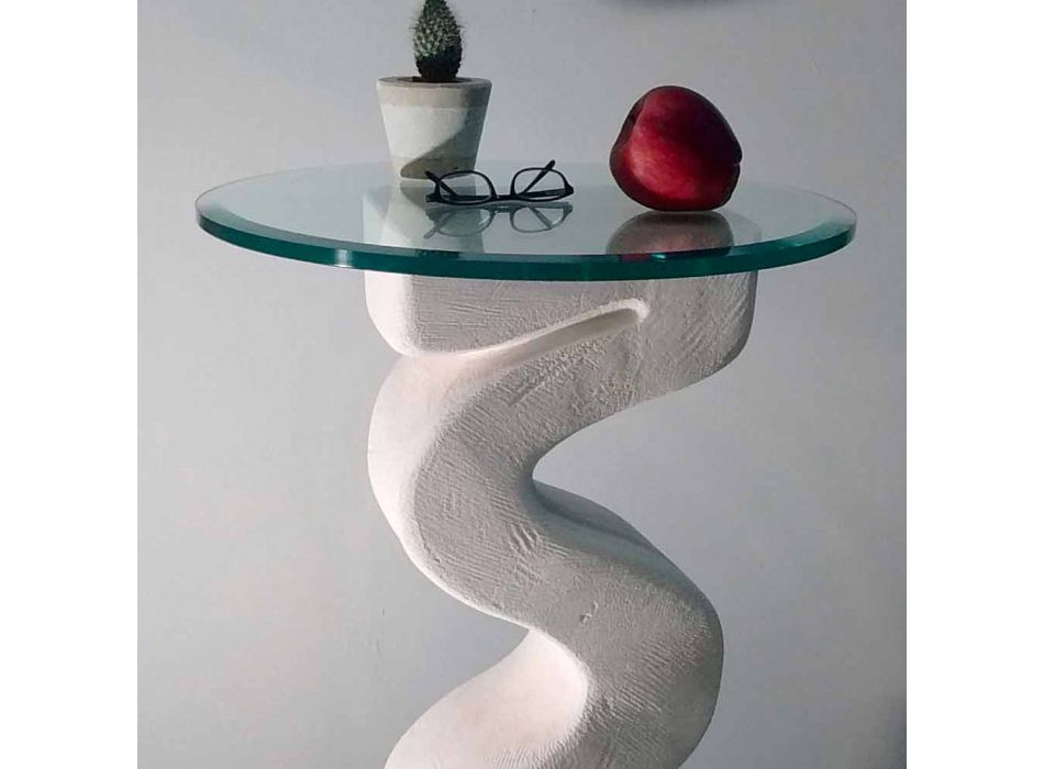 Rundkonsolentisch aus Stein und Kristall Design Babylas Viadurini