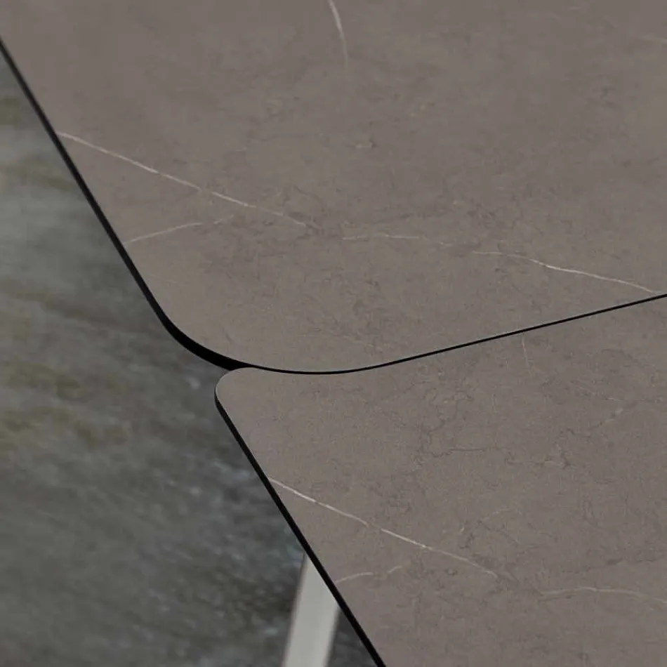 Ausziehbarer Küchentisch Bis zu 280 cm Marmoroptik Made in Italy - Pinocchio Viadurini