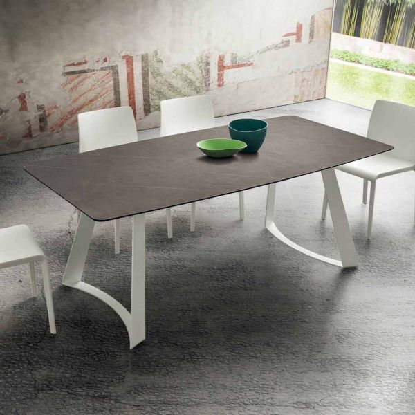 Ausziehbarer küchentisch bis zu 280 cm marmoroptik made in italy - pinocchio