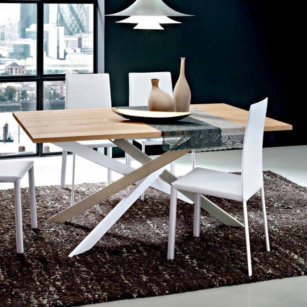 Ausziehbarer küchentisch bis zu 280 cm aus holz made in italy - carlino