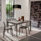 Küchentisch mit Melaminplatte und Metallgestell Made in Italy - Spilla Viadurini