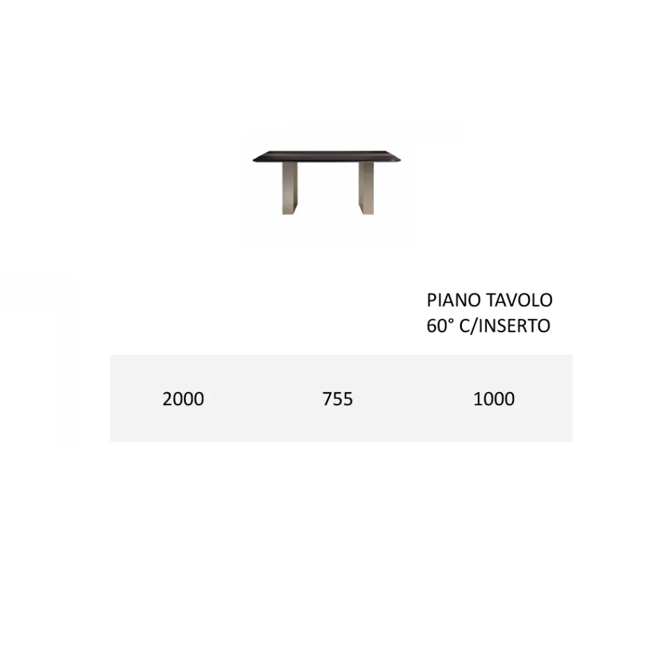 MDF-Küchentisch mit Massivholzeinlage Made in Italy - Tusco Viadurini