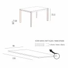 Küchentisch aus mattem Glas mit Metallstruktur Made in Italy - Brooch Viadurini