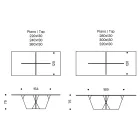 Rechteckiger Küchentisch mit Glasplatte und Untergestell Made in Italy - Tiseo Viadurini