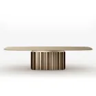 300 cm Glastisch mit Metallgestell, hergestellt in Italien – Design: Lunaria Viadurini