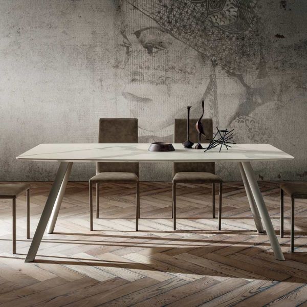 Hochwertiger küchentisch mit made in italy laminam top - lingotto