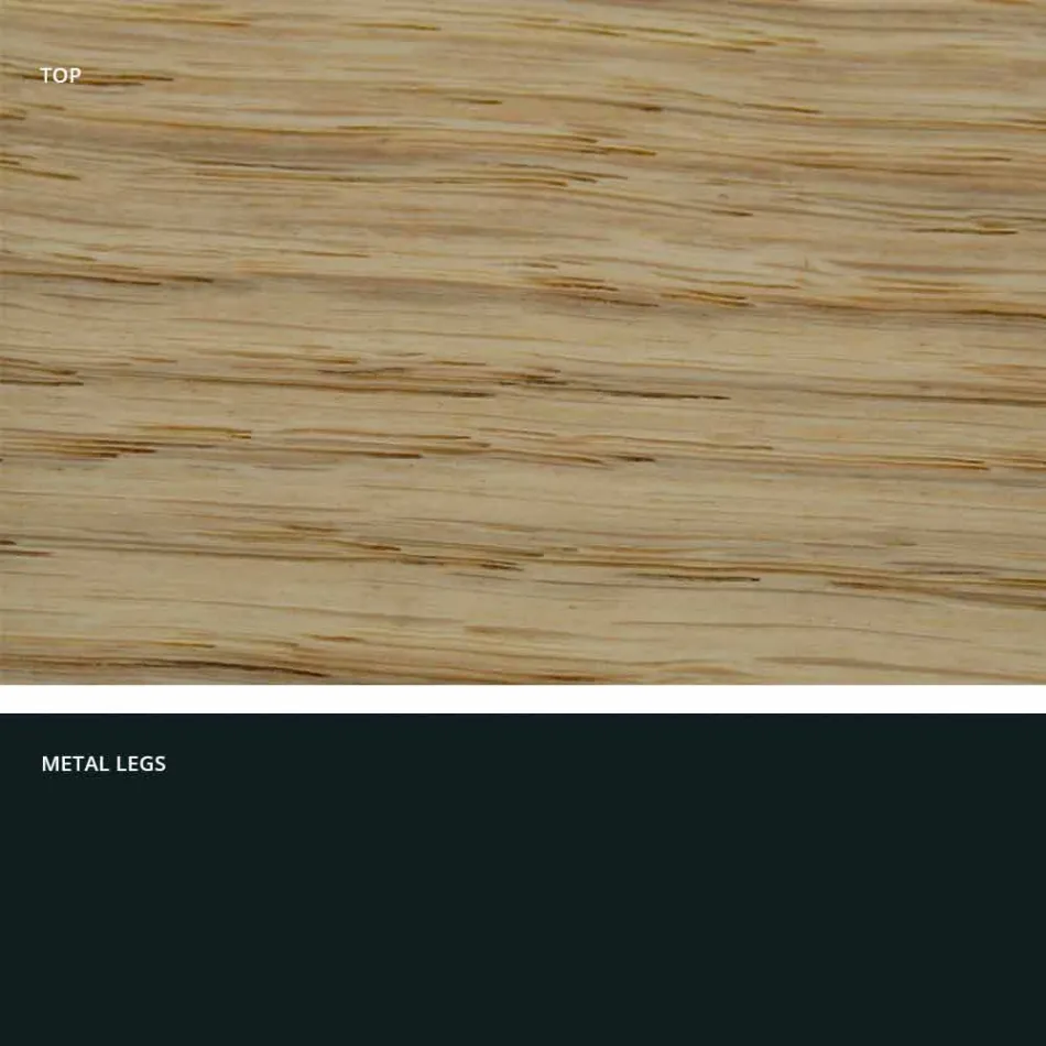 Küchentisch aus Massivholz und Metall made in Italy, Flora Viadurini