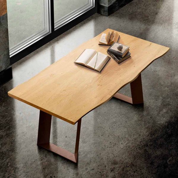 Esstisch aus furnierholz und metall made in italy, flora