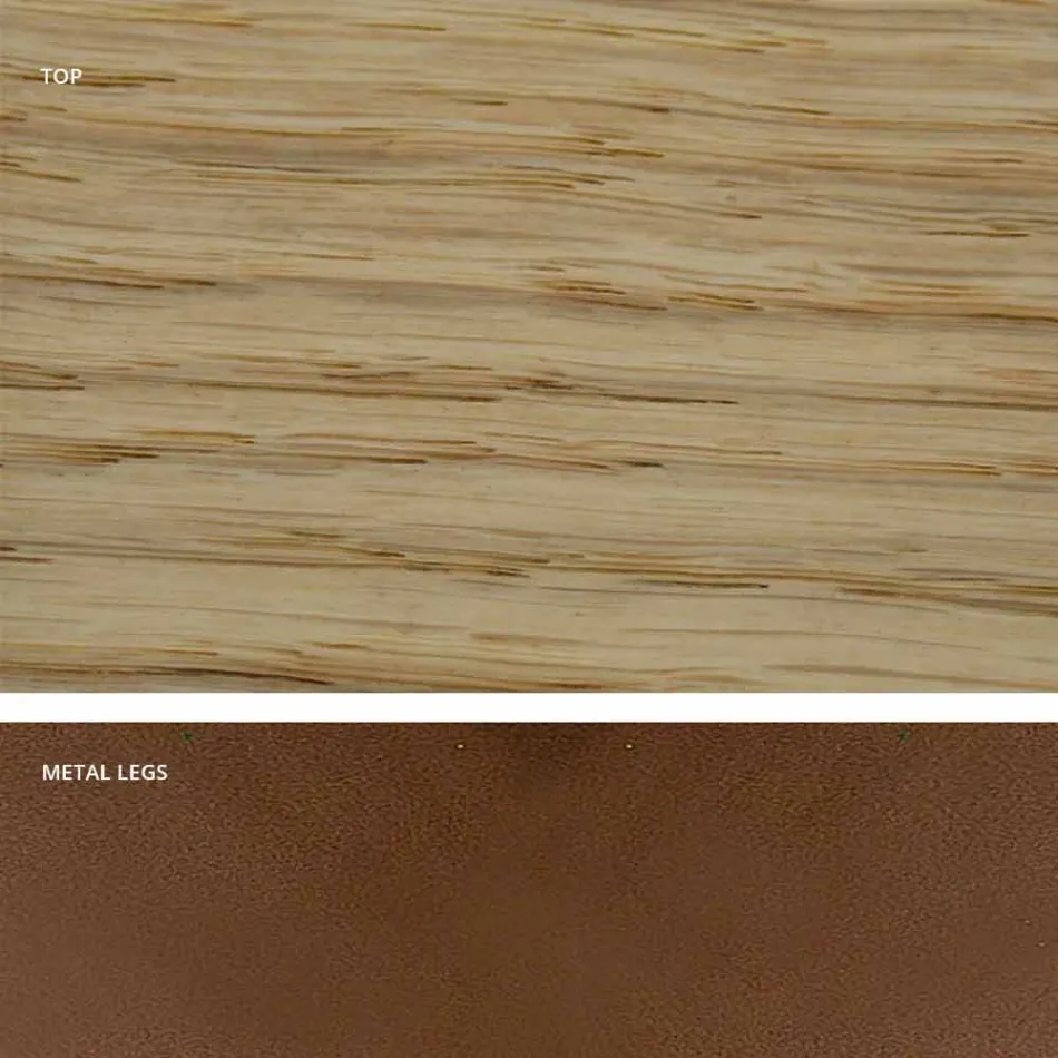 Küchentisch aus Massivholz und Metall made in Italy, Flora Viadurini