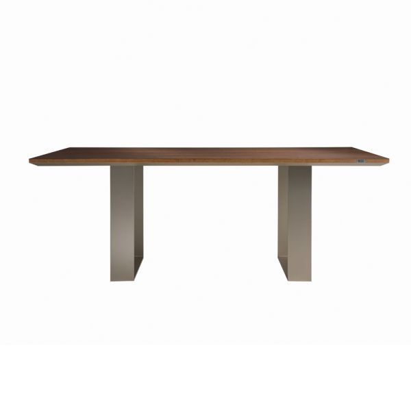 Massivholz-küchentisch und eisenbeine made in italy - pegasus