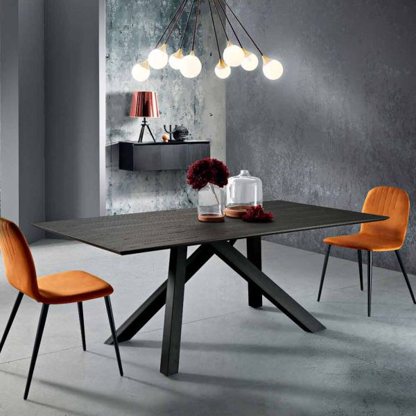 Esstisch aus mdf-holz und metall made in italy, wilmer