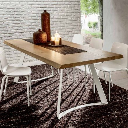 Hochwertiger Küchentisch aus entrindetem Holz, hergestellt in Italien – Pinocchio Viadurini