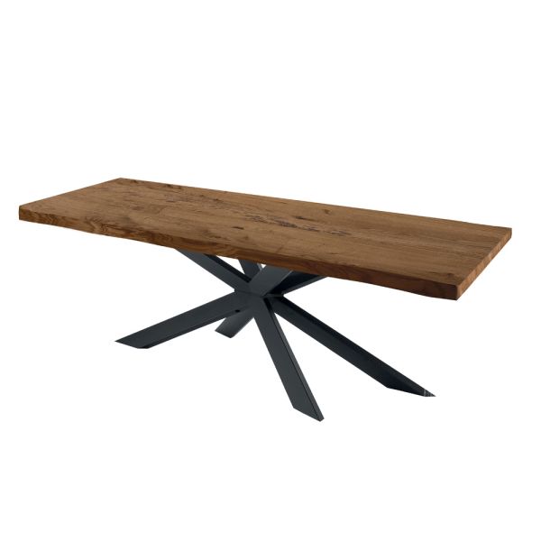 Moderner esstisch aus furnierholz und stahl made in italy – grotta