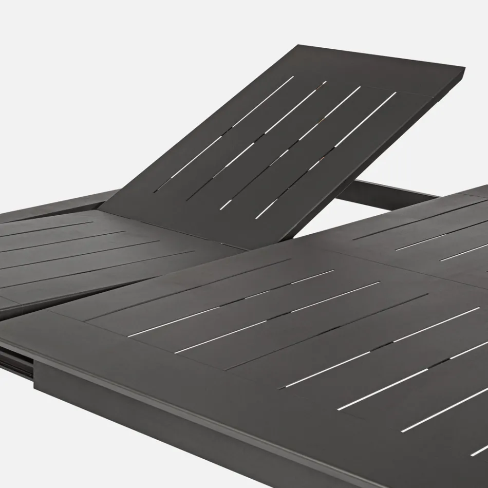 Ausziehbarer Outdoor-Tisch bis 160 cm aus Aluminium, Homemotion – Andries Viadurini