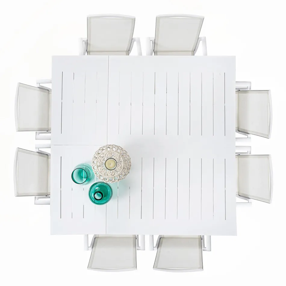 Ausziehbarer Outdoor-Tisch bis 160 cm aus Aluminium, Homemotion – Andries Viadurini