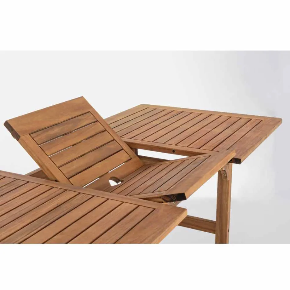 Ausziehbarer Tisch im Freien Bis zu 160 cm in Akazienholz - Wolke Viadurini
