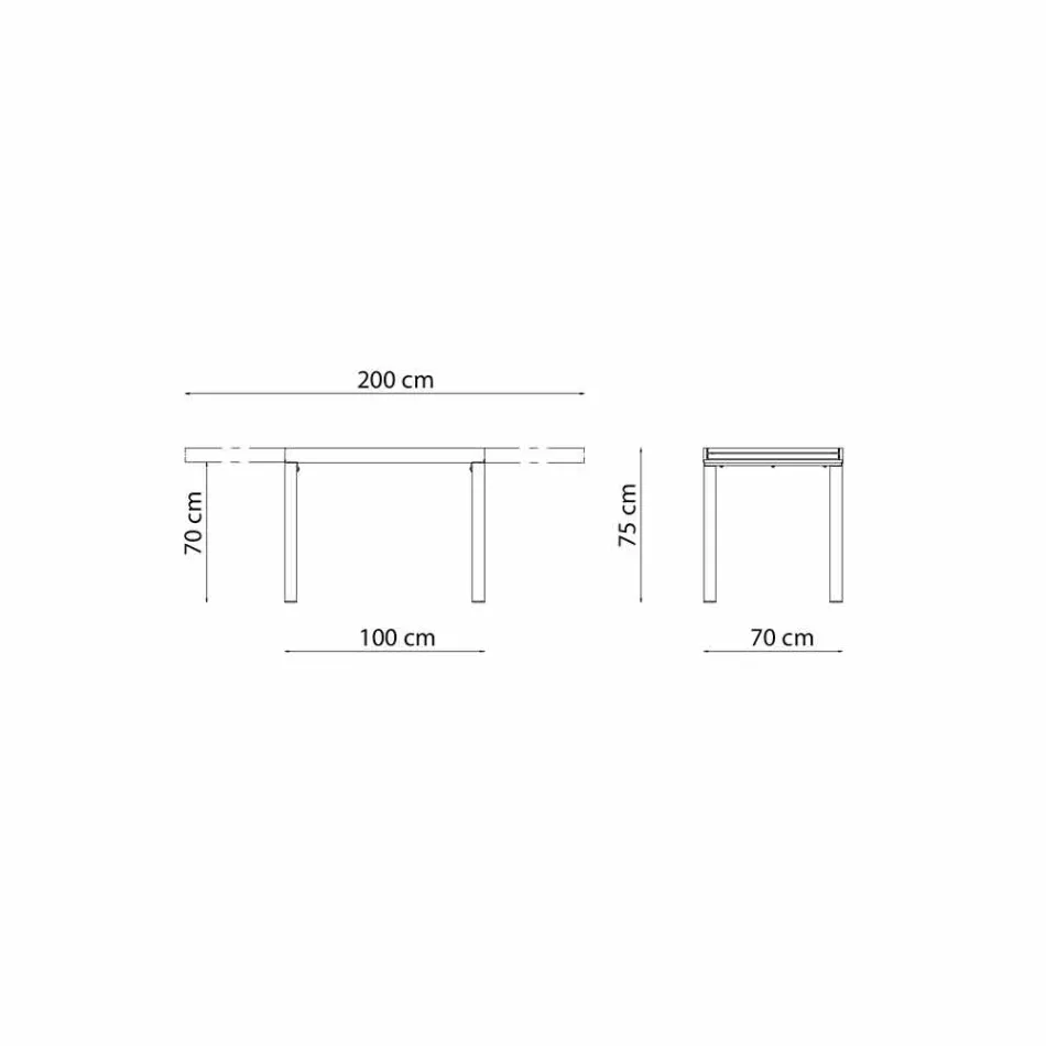 Ausziehbarer Tisch im Freien Bis zu 280 cm aus Metall Made in Italy - Dego Viadurini