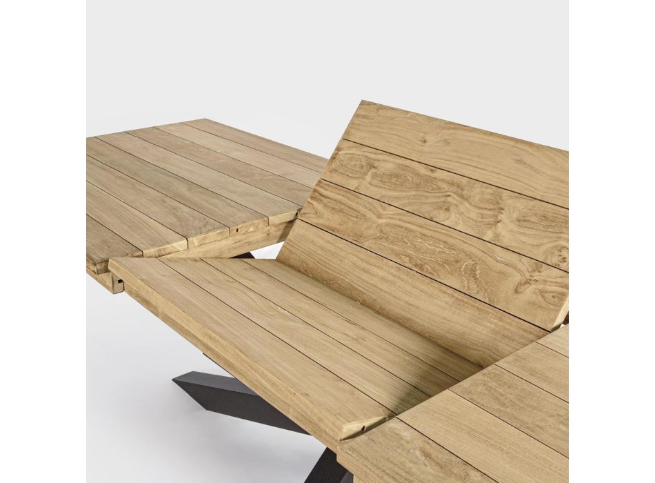 Ausziehbarer Tisch im Freien Bis zu 300 cm in Teak Homemotion - Selenia