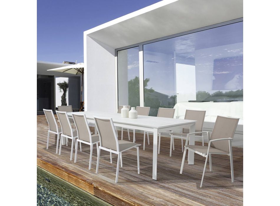 Ausziehbarer Tisch im Freien aus modernem Aluminium Homemotion - Casper Viadurini