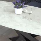 Gartentisch mit Aluminiumfuß und 12 mm laminierter HPL-Platte - Zefiro Viadurini