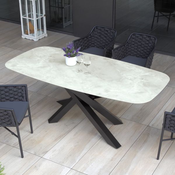 Gartentisch mit aluminiumgestell und 12 mm laminierter hpl-platte - zefiro