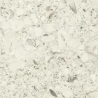 Gartentisch mit Holzsockel und weißer Terrazzo-Keramikplatte - Infinity Viadurini