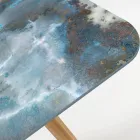 Gartentisch mit Holzsockel und Keramikplatte Thunderstorm - Infinity Viadurini