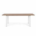 Tisch im Freien mit Akazienholzplatte und Stahlsockel - sonnig Viadurini