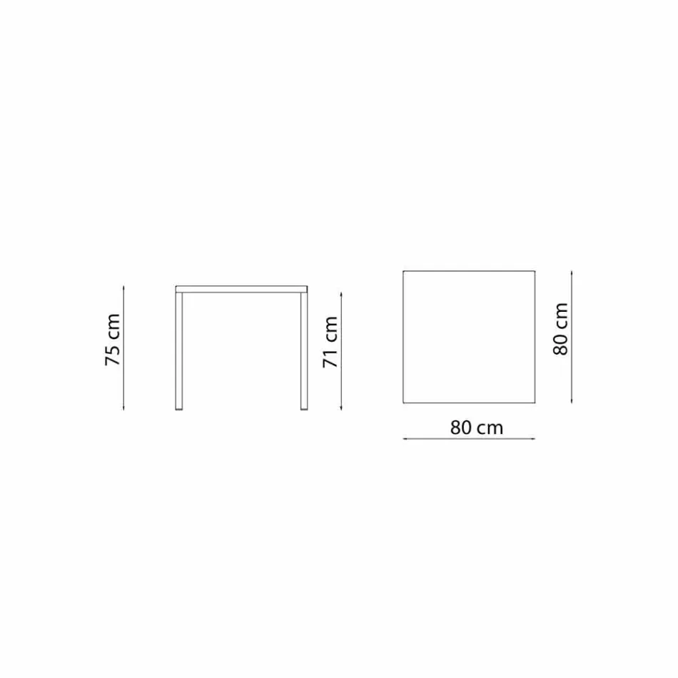Moderner stapelbarer quadratischer Metall-Außentisch Made in Italy - Aila Viadurini
