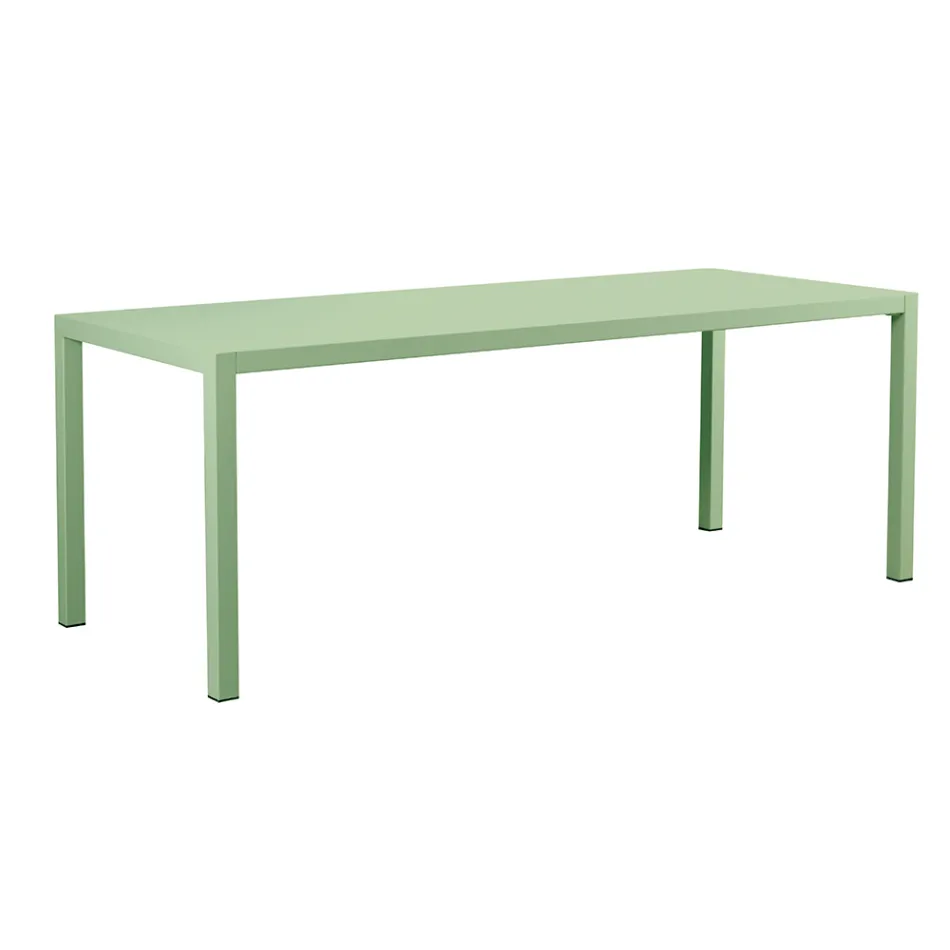 Rechteckiger Gartentisch aus verzinktem Stahl Made in Italy - Azul Viadurini