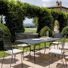 Rechteckiger Gartentisch aus verzinktem Stahl Made in Italy - Sibo Viadurini