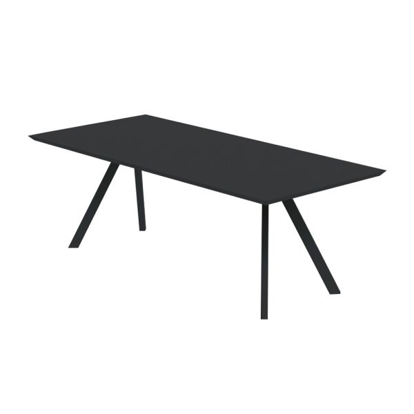 Rechteckiger gartentisch aus verzinktem stahl made in italy - brienne